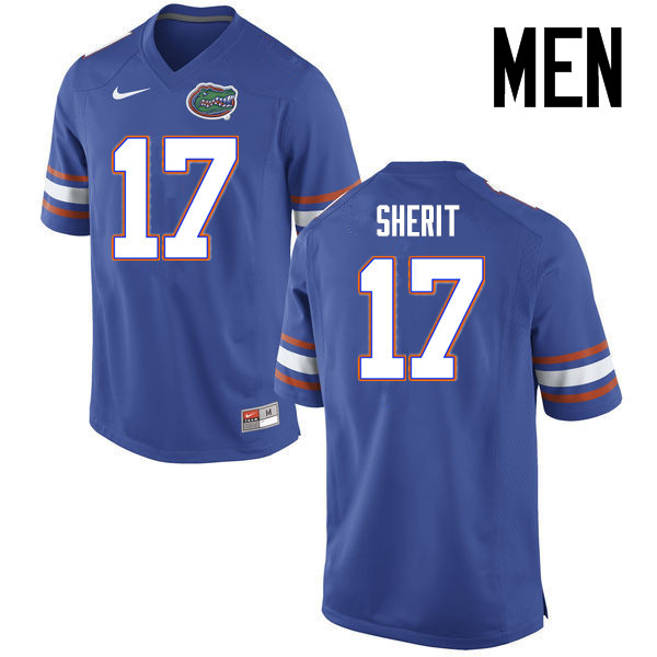 Men Florida Gators #17 Jordan Sherit College Football Jerseys Sale-Blue
